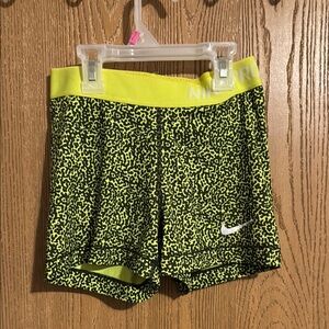 Nike Green Spandex Shorts with Elastic Waistband